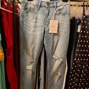 Kancan lightwash distressed skinny jeans